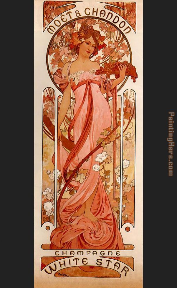 Moet and Chandon White Star painting - Alphonse Maria Mucha Moet and Chandon White Star art painting